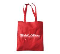 Hello World 8bit Tech Tote Shopping Bag 10 Litres Capacity 42 x 38cm