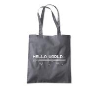 Hello World 8bit Tech Tote Shopping Bag 10 Litres Capacity 42 x 38cm