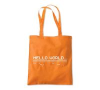 Hello World 8bit Tech Tote Shopping Bag 10 Litres Capacity 42 x 38cm