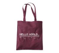 Hello World 8bit Tech Tote Shopping Bag 10 Litres Capacity 42 x 38cm
