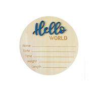 Hello World Baby Sign,Baby Announcement Plaque for Boys & Girls Baby Name and Birth Plaques for Hospital Photo Props Shower