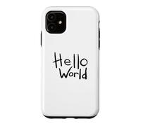 Hello World Bold Brush Lettering First Code Art Design Case for iPhone 11