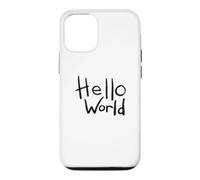 Hello World Bold Brush Lettering First Code Art Design Case for iPhone 12/12 Pro