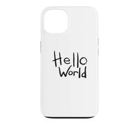 Hello World Bold Brush Lettering First Code Art Design Case for iPhone 13