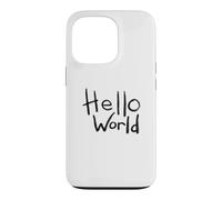 Hello World Bold Brush Lettering First Code Art Design Case for iPhone 13 Pro