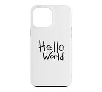 Hello World Bold Brush Lettering First Code Art Design Case for iPhone 13 Pro Max
