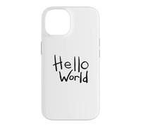 Hello World Bold Brush Lettering First Code Art Design Case for iPhone 14