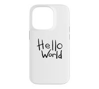 Hello World Bold Brush Lettering First Code Art Design Case for iPhone 14 Pro