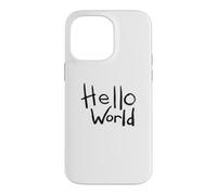 Hello World Bold Brush Lettering First Code Art Design Case for iPhone 14 Pro Max
