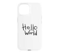 Hello World Bold Brush Lettering First Code Art Design Case for iPhone 15