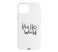 Hello World Bold Brush Lettering First Code Art Design Case for iPhone 15 Plus