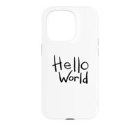Hello World Bold Brush Lettering First Code Art Design Case for iPhone 15 Pro
