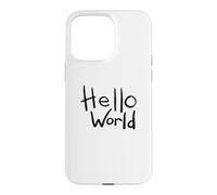 Hello World Bold Brush Lettering First Code Art Design Case for iPhone 15 Pro Max