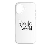 Hello World Bold Brush Lettering First Code Art Design Case for iPhone 16