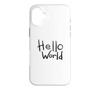Hello World Bold Brush Lettering First Code Art Design Case for iPhone 16 Plus