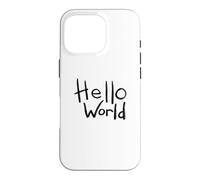 Hello World Bold Brush Lettering First Code Art Design Case for iPhone 16 Pro
