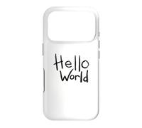 Hello World Bold Brush Lettering First Code Art Design Case for iPhone 17 Pro