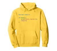 Hello World C Code - Light Syntax Scheme Programmer Design Pullover Hoodie