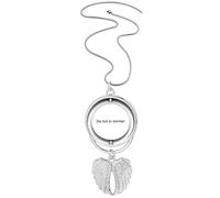 Hello World Irish Language Pendant Angel Wings Rotating Necklace Jewelry