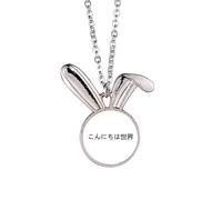 Hello World Japanese Art Deco Fashion Rabbit Necklace Pendant Bunny Animal Jewelry Gift