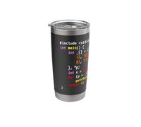 Hello World Slightly Obfuscated C Code - Dark Syntax Scheme Stainless Steel Insulated Tumbler