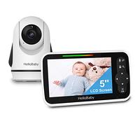 HelloBaby 5 Inch Video Baby Monitor with Camera and Audio, Remote Pan-Tilt-Zoom Camera with Night Vision, 2-Way Talk, Temperature, 8 Lullabies and 1000ft Range Baby Monitor No WiFi Needed