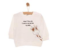 HelloBaby Baby Boy Basic Giraffe Printed Sweatshirt - Ecru
