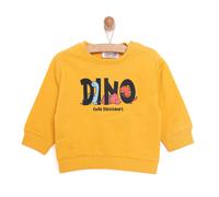 HelloBaby Baby Boy Dino Patterned Sweatshirt - Mustard