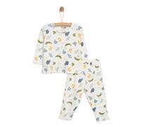 HelloBaby Baby Boy Elephant Printed Long Sleeve Pyjamas 2 pcs - Ecru
