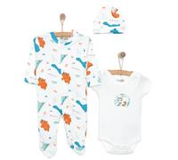 HelloBaby Baby Boy Jumpsuit-Body-Hat - Ecru