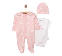 HelloBaby Baby Girl Body-Jumpsuit-Hat - Salmon