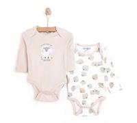 HelloBaby Baby Girl Long Sleeve Bodysuit 2 pcs - Beige