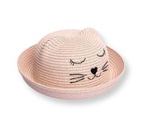 HelloBaby Baby Girl Straw Ribbon Hat - Powder
