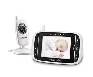 HelloBaby Baby Monitor with Camera and Night Vision, 3.2 Inch Screen