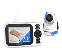 HelloBaby Baby Monitor with Camera and Night Vision, 3.2” Screen, Pan-Tilt-Zoom