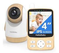 HelloBaby Baby Monitor with Camera - No WiFi, 300m FHSS Encryption, 26Hr Rechargeable Battery, Temperature Alert & Auto Night Vision, Pan-Tilt-Zoom, Two-Way Auto, Portable for Nursery Travel
