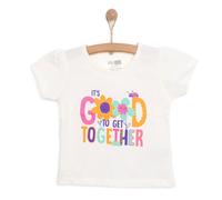 HelloBaby Basic Girl Text Patterned T-shirt - Ecru
