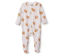 HelloBaby Boys Footed Sleepsuit Animal Print Zip Fastening Crew Neck Full Length Long Sleeve - Beige