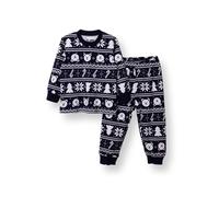 HelloBaby Boys Long Sleeve Pyjamas Set Christmas Crew Neck Long Leg Long Sleeve - Navy Blue