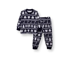 HelloBaby Boys Long Sleeve Pyjamas Set Christmas Crew Neck Long Leg Long Sleeve - Navy Blue