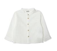 HelloBaby Boys Shirt Buttoned Cool Boy Mandarin Collar Long Sleeve - Ecru