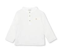 HelloBaby Boys Shirt Buttoned Little Sailor Mandarin Collar Long Sleeve - Ecru