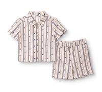 HelloBaby Boys Shirt & Shorts Set Buttoned Little Sailor Shirt Collar Above the Knee Short Sleeve - Ecru Printed