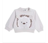 HelloBaby Boys Sweatshirt Animal Print Snap Fastening Crew Neck Long Sleeve - Mink