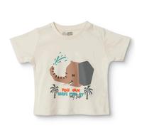 HelloBaby Boys T-shirt Animal Print Crew Neck Short Sleeve - Ecru