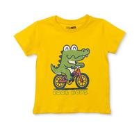 HelloBaby Boys T-shirt Animal Print Crew Neck Short Sleeve - Yellow