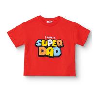 HelloBaby Boys T-shirt Slogan I Love Dad Print Crew Neck Short Sleeve - Red