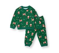 HelloBaby Christmas Baby Boy Snow Party Ejogging Set - Green Printed