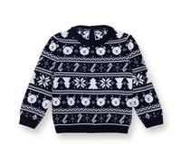 HelloBaby Christmas Baby Boy Snow Party Sweatshirt - Navy Blue