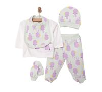 HelloBaby Girl 5 Piece Newborn Set - Ecru